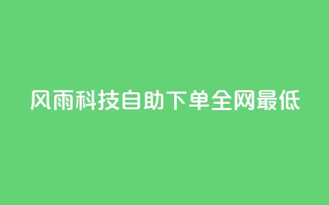 风雨科技自助下单全网最低 - 风雨科技提供全网最优自助下单服务！  第1张