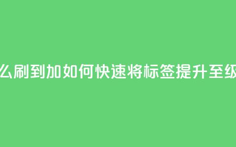 qq标签怎么刷到99加 - 如何快速将QQ标签提升至99级~  第1张
