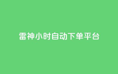 雷神24小时自动下单平台KS,ks一元自助下单秒到账 - 抖音快手加热平台 ks双参注册机  第1张