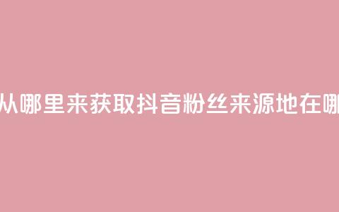 抖音粉丝从哪里来获取 - 抖音粉丝来源地在哪里！  第1张