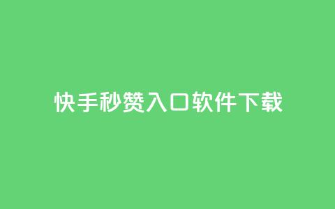快手秒赞入口软件下载 - 快手秒赞软件下载指南!  第1张