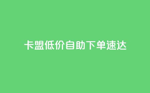卡盟低价自助下单速达  第1张