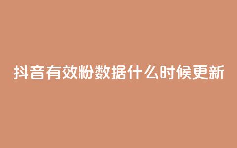 抖音有效粉数据什么时候更新 - 抖音粉丝数据更新时间及注意事项!  第1张