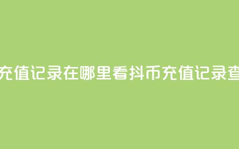 抖音抖币充值记录在哪里看(抖币充值记录查询)  第1张