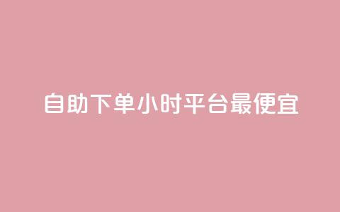 自助下单24小时平台最便宜,买点赞下单 - dy免费24小时下单平台 点赞下单平台自助  第1张