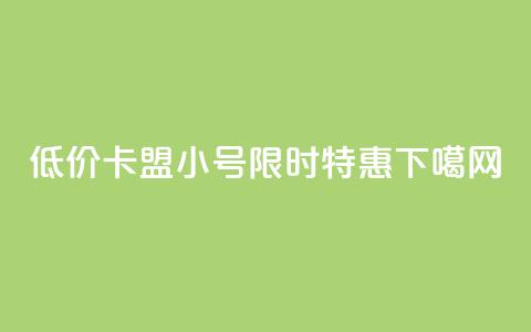 低价卡盟QQ小号限时特惠  第1张