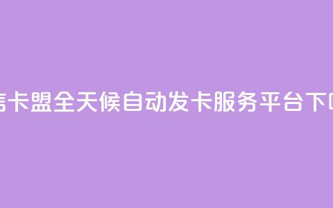 微信卡盟全天候自动发卡服务平台  第1张