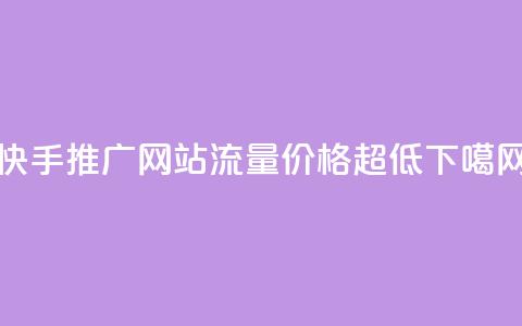快手推广网站流量价格超低  第1张