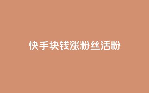 快手1块钱涨10000粉丝活粉,自助云商城app软件 - qq空间访客一块一万 抖音充值1元充值入口  第1张