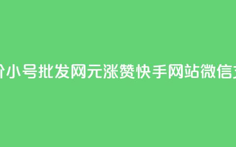 小红书低价小号批发网 - 1元涨100赞快手网站微信支付  第1张