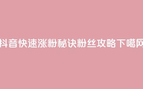 抖音快速涨粉秘诀：1000粉丝攻略  第1张