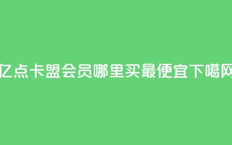 亿点卡盟 - qq会员哪里买最便宜  第1张