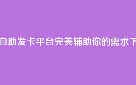 24小时自助发卡平台：完美辅助你的需求  第1张