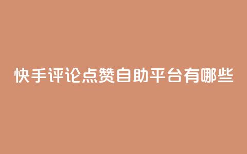 快手评论点赞自助平台有哪些,快手业务区网站 - ks免费业务平台call 抖音快手自助服务  第1张