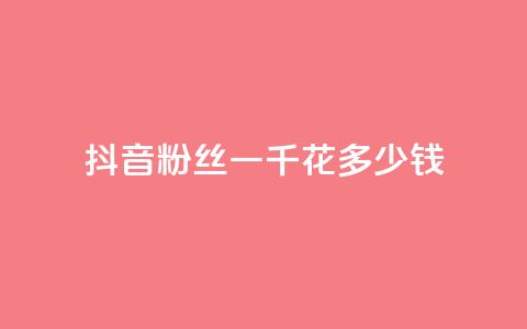 抖音粉丝一千花多少钱 - 购买一千个抖音粉丝的价格！  第1张