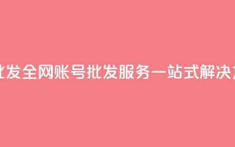 全网账号批发 - 全网账号批发服务一站式解决方案~  第1张