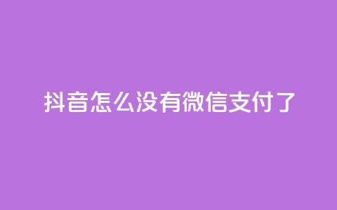 抖音怎么没有微信支付了  第1张