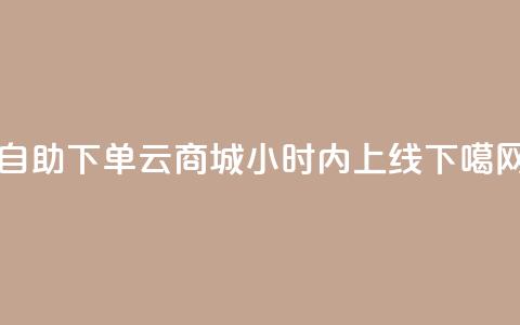 自助下单云商城24小时内上线  第1张