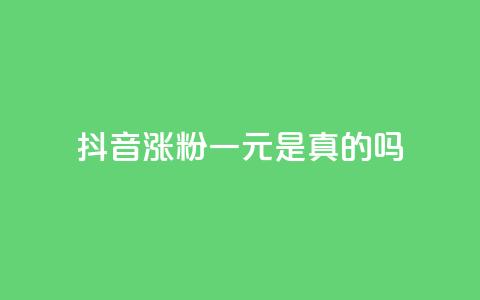 抖音涨粉一元是真的吗 - 抖音涨粉一元是否靠谱？有哪些值得注意的地方~  第1张
