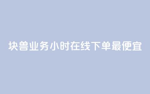 块兽业务24小时在线下单最便宜 - qq业务低价自助下单平台网站  第1张