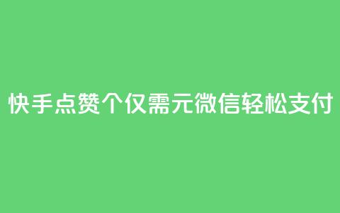 快手点赞100个仅需2元 微信轻松支付  第1张