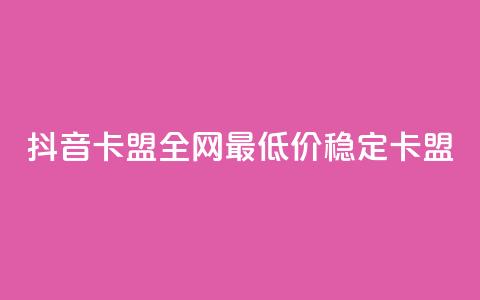 抖音卡盟全网最低价稳定卡盟,dy秒刷 - 粉丝ks dy自助服务平台  第1张