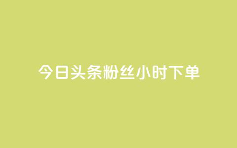 今日头条粉丝24小时下单 - 今日头条粉丝24小时内抢购~  第1张