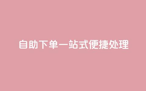 自助下单：一站式便捷处理  第1张