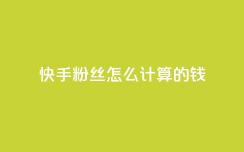 快手粉丝怎么计算的钱 - 快手粉丝数量如何影响收入分析~  第1张