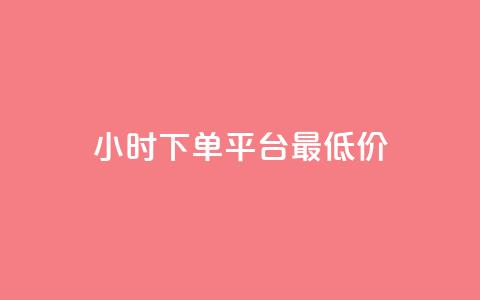24小时下单平台最低价 - 最低价24小时下单平台！~  第1张