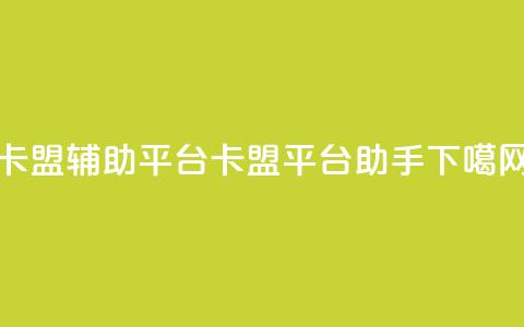 卡盟辅助平台(卡盟平台助手)  第1张