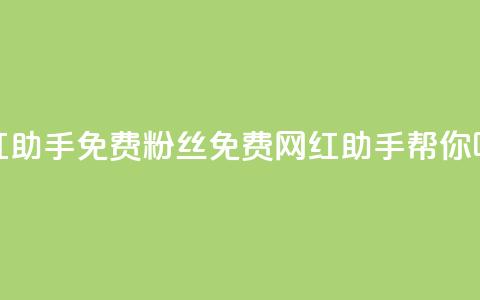 网红助手免费粉丝(免费网红助手帮你吸粉)  第1张