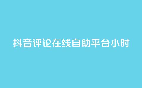 抖音评论在线自助平台24小时,抖音业务下单24小时便宜 - 抖音赞充值入口 q钻卡盟  第1张