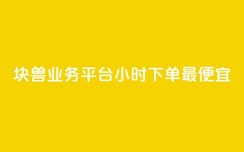块兽业务平台24小时下单最便宜 - 块兽业务平台全天候最低价下单服务！  第1张