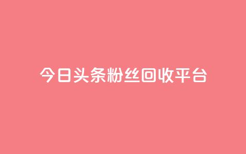今日头条粉丝回收平台,ks推广自助网站 - 小龙秒赞网 qq空间说说赞点赞在线平台  第1张