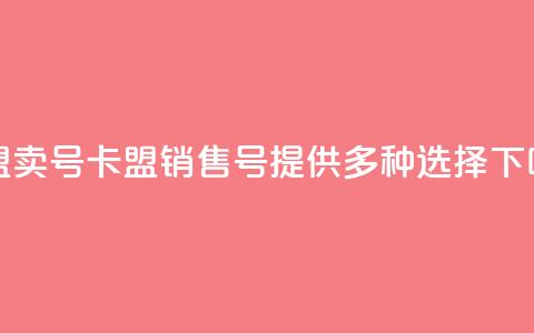 卡盟卖QQ号 - 卡盟销售QQ号：提供多种选择!  第1张