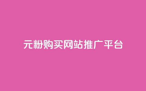 1元1000粉 购买网站 推广平台  第1张