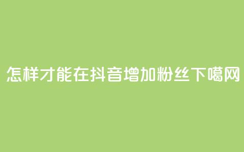 怎样才能在抖音增加粉丝？  第1张