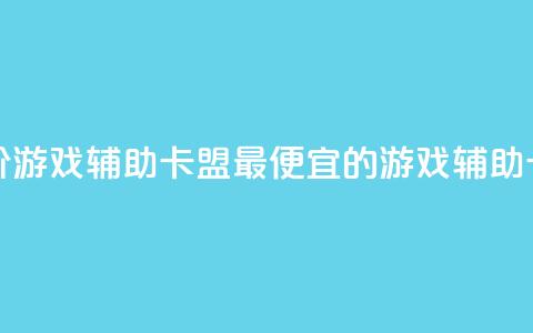 全网最低价游戏辅助卡盟(最便宜的游戏辅助卡盟)  第1张