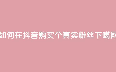 如何在抖音购买1000个真实粉丝  第1张