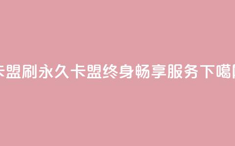 卡盟刷svip永久(卡盟SVIP终身畅享服务)  第1张