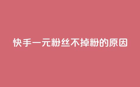 快手一元1w粉丝不掉粉的原因,ks超低价自助腾族下单平台 - 卡盟进货渠道 QQ刷钻卡盟免费  第1张