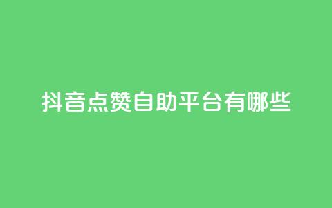 抖音点赞自助平台有哪些,快手抖音业务24小时平台 - dy低价下单平台最便宜 qq点赞数怎么增加免费  第1张