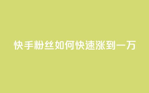 快手粉丝如何快速涨到一万,dy评论点赞充值24小时到账 - 抖音75号转让 抖音自助平台业务下单秒到  第1张