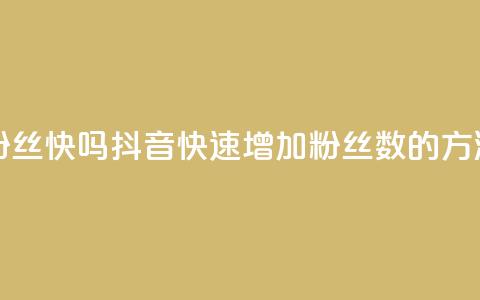 抖音涨粉丝快吗 - 抖音快速增加粉丝数的方法!  第1张
