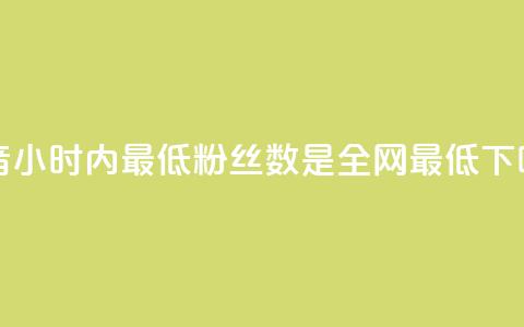 抖音24小时内最低粉丝数是全网最低  第1张