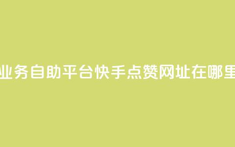 快手24小时业务自助平台 - 快手点赞网址在哪里找  第1张