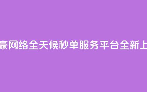 梓豪网络全天候秒单服务平台全新上线  第1张