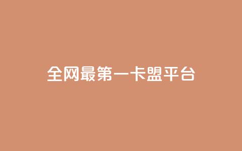 全网最第一卡盟平台 - 全网第一家卡盟平台综述!  第1张