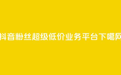 抖音粉丝超级低价业务平台  第1张